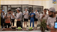Rohit Sharma refuses to eat cake during team celebration